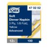 470252 Tork Soft Dinner-Serviette, 1/8 gefaltet, Gelb