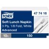 477416 Tork Soft Lunch-Serviette, 1/8-Faltung, weiß