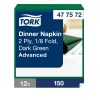 477572 Tork Dinner-Serviette 1/8 Falz Dunkelgrün