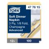 477615 Tork Soft Dinner-Serviette, 1/8 gefaltet, Champagner