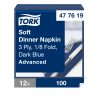 477619 Tork Soft Dinner-Serviette 1/8 Falz Dunkelblau