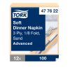 477622 Tork Soft Dinner-Serviette, 1/8-Falz, Knochenfarben