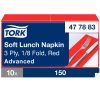 477883 Tork Soft Lunch Serviette, 1/8 gefaltet, Rot