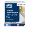 478145 Tork Premium Linstyle Dinnerserviette mit Textileffekt Weiß