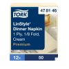 478146 Tork Premium Linstyle Dinner-Serviette mit Textileffekt Creme