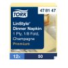 478147 Tork Premium Linstyle Dinner-Serviette mit Textileffekt Champagner