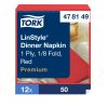 478149 Tork Premium Linstyle Dinnerserviette mit Textileffekt Rot