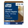 478150 Tork Premium Linstyle Dinnerserviette mit Textileffekt Kakao