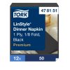 478151 Tork Premium Linstyle Dinnerserviette mit Textileffekt Schwarz