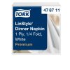  478711 Tork Premium Linstyle Dinnerserviette mit Textileffekt weiß