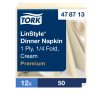 478713 Tork Premium Linstyle Dinnerserviette mit Textileffekt Creme