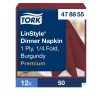 478855 Tork Premium Linstyle Dinner-Serviette mit Textileffekt, Burgunderrot