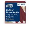 478855 Tork Premium Linstyle Dinner-Serviette mit Textileffekt, Burgunderrot