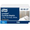 509527 Tork Premium Linstyle® Dinner-Cocktail-Serviette mit Textileffekt Weiß