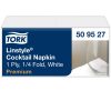 509527 Tork Premium Linstyle® Dinner-Cocktail-Serviette mit Textileffekt Weiß