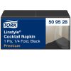 509528 Tork Premium Linstyle Dinner-Cocktail-Serviette mit Textileffekt Schwarz